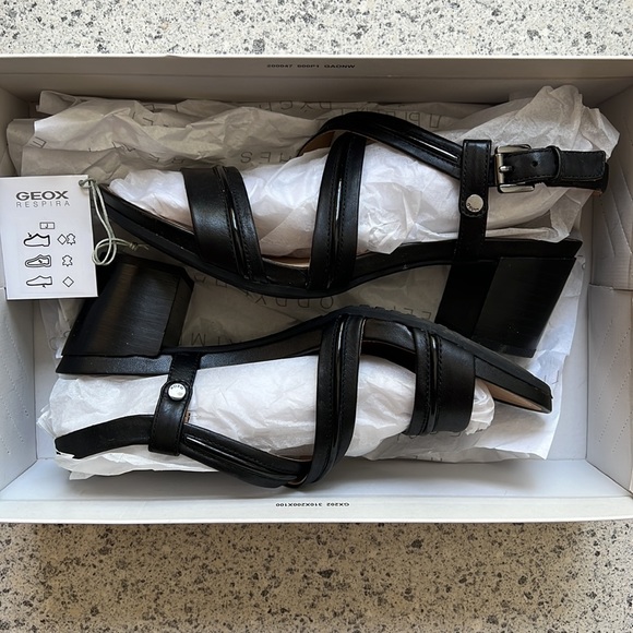 Geox black block heel sandals - Picture 5 of 6